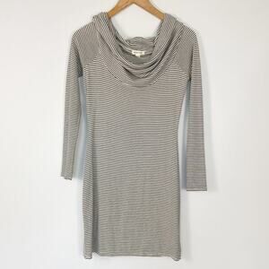 Silence + Noise Urban Outfitters Navy Striped Knit Off-shoulder Dress NWOT